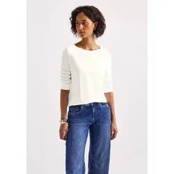 Street One Damen 3227440 Basic U-Boot Shirt, Off White, 44 von Street One