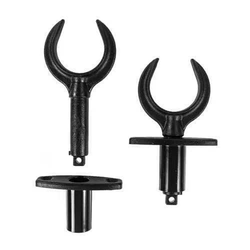 John Paddle Black Fork 45 Ruderdollen – 2er Set Ruderhalter Dollen – Komposit Oarlocks für Holz- und Aluminiumruder stabil & langlebig