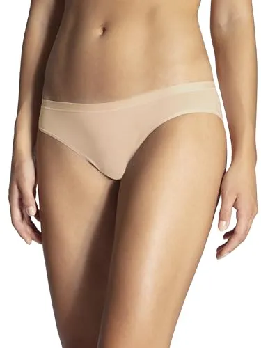 CALIDA Natural Comfort Slip, Unterhose Damen, Low Cut, natürlicher Glanz und glatter Griff Rose Teint 32-34