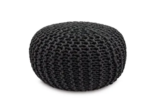 Amagohome Strickhocker XXL Pouf Ø55 H37cm - Nachhaltiger Hocker aus 100% recycelter Baumwolle, handgefertigt in Grobstrick-Optik. Ideal als Sitzgelegenheit oder Fußablage für jeden Raum.