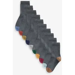 Next Kurzsocken 10 x Socken mit hohem Baumwollanteil (10-Paar) grau 37-40