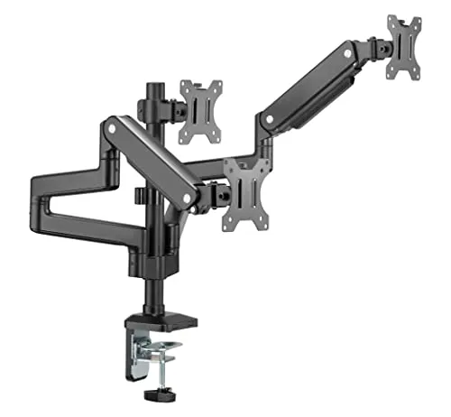 HALTERUNGSPROFI OFFICE-GS736A Monitor-Halterung - Monitor-Halterung für bis zu 3 Monitore, drehbar, neigbar und höhenverstellbar - ideal für ergonomisches Arbeiten und mehr Platz auf dem Schreibtisch.