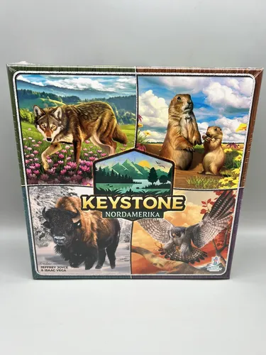 Keystone Nordamerika - Gesellschaftsspiel von Jeffrey Joyce & Isaac Vega - Gesellschaftsspiel für 21.59 € - Strategisches Spiel, das die Erkundung und Entwicklung Nordamerikas in den Fokus rückt.