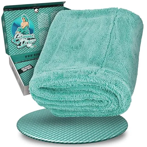 Nuke Guys Auto Trockentuch extrem saugstark & lackschonend | Gamma Dryer XXL 50x80cm Mint | 1400 GSM Mikrofaser Tuch zum effizienten Trocknen nach der Autowäsche | Mikrofasertuch