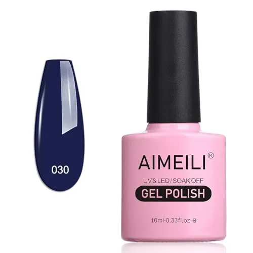 AIMEILI UV LED Gellack ablösbarer Gel Nagellack Blau Gel Polish - Navy Seals (030) 10ml