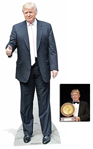 Donald Trump trägt rosa Krawatte und Daumen hoch Lebensgrosse und klein Pappfiguren / Stehplatzinhaber / Aufsteller - Enthält 8X10 (25X20Cm) starfoto