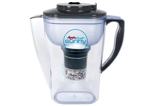 AcalaQuell Wasserfilter Kannenfilter Sunny – Inkl. Mikroschwamm und Filterkartusche - Praktischer Wasserfilter für reines Trinkwasser, entfernt über 99% unerwünschter Stoffe. Modernes Design in Trend-Farben, ideal für gesundheitsbewusste Haushalte.