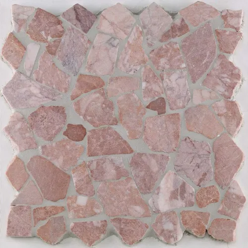 Mosaikfliese Marmor Bruch 30 x 30 cm rot mix in rot von KNG