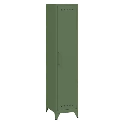 Bisley Fern Locker Garderobenschrank aus Metall - Drohnen - Robuster Spind im Retro-Industrial Design mit 3 festen Fachböden, ideal zur stilvollen Aufbewahrung und Maximierung kleiner Räume.