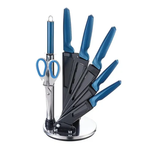 Michelino 8-teiliges Profi Messer-Set - Hochwertiges Messer-Set im eleganten Messerblock, ideal für die professionelle Küche. Mit robusten Edelstahlklingen für präzises Schneiden und langlebige Qualität.