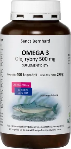 Nahrungsergänzungsmittel Kräuterhaus Sanct Bernhard Omega-3-Fischöl 500 mg (400 Kapseln) 7714