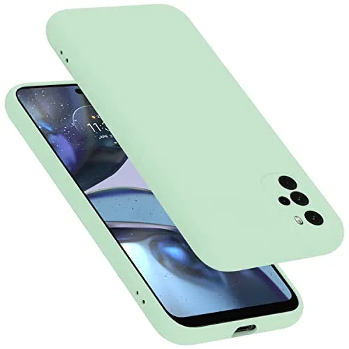 Cadorabo Hülle kompatibel mit Motorola Moto G22 Hülle Silikon Handyhülle für Moto G22 Case aus flüssigem Silikon- Kratzfeste und stoßfeste dünne TPU Schutzhülle - Liquid HELL GRÜN