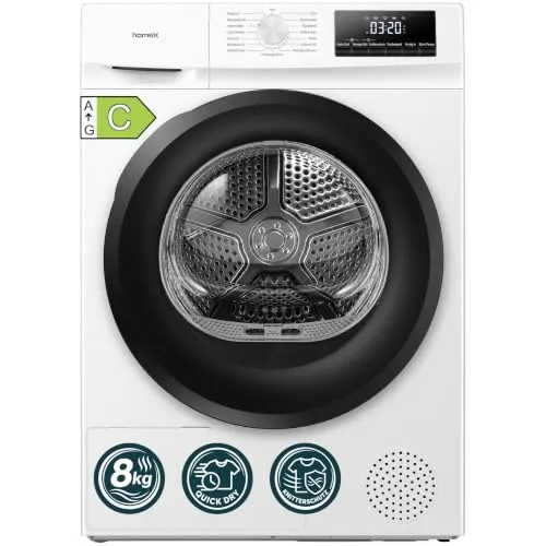 homeX WT8H1C-W Wärmepumpentrockner 8kg