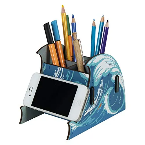 Werkhaus PP 1173 Stiftebox Smart Penbox Welle mit Handyhalter (ohne Inhalt)