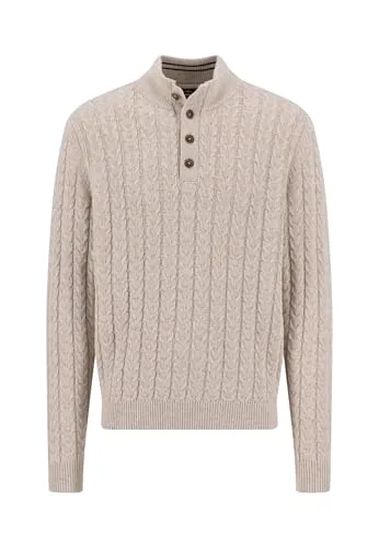 FYNCH-HATTON Troyer aus Baumwoll-Woll-Mix mit Zopfmuster New Offwhite/XXL