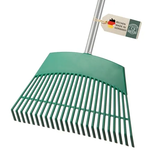 Rechen, Gartenrechen mit Stiel, Rasenrechen, Laubrechen, vielseitiger Garten Rechen, Laubbesen, Laubharke für die Gartenarbeit