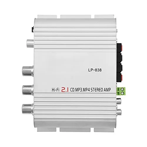 Audio-Stereoverstärker, -HiFi-2.1-Kanal-Bass-Stereo-Digitalverstärker für Mobiltelefon / MP3 / Computer, Hochleistungs-Audioverstärker(Silber)