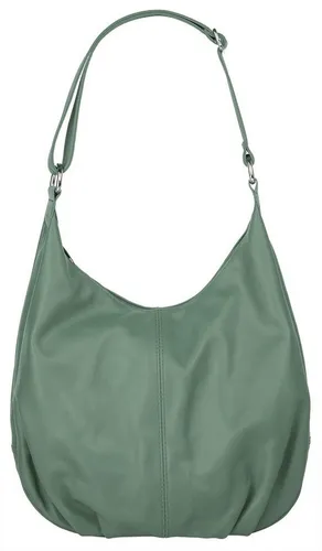 Cluty Damen Shopper aus Leder, grün, Made in Italy