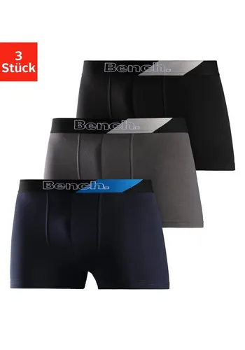 BENCH Herren Boxershorts 3er Pack - Herrenunterhosen im 3er Pack mit modischem Webbund. Hochwertige Materialkombination aus 90% Baumwolle und 10% Elasthan für optimalen Tragekomfort.