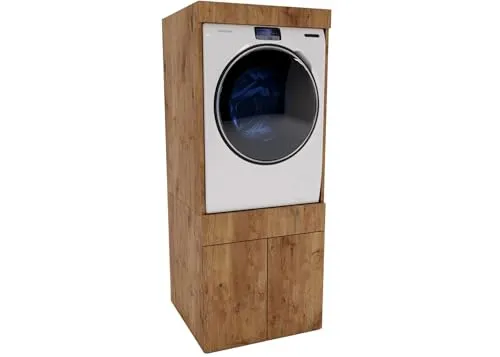 CraftPAK Waschmaschinenumbauschrank MAGOWASH Premium - Waschmaschinenumbauschrank in modernem Design, robust und kratzfest, ideal für Waschmaschine und Trockner mit 67cm Tiefe.