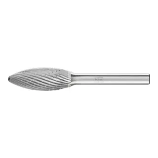 PFERD 21103326 Frässtift Flamme 70mm - Flammenförmiger Frässtift für präzises Ausfräsen und Entgraten, ideal für verschiedene Materialien wie Edelstahl und hochwarmfeste Legierungen.