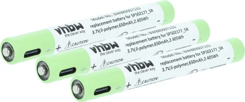 vhbw 3x Akku kompatibel mit Ledlenser P4R Core Taschenlampe Kopflampe (650 mAh, 3,7 V, Li-Polymer)