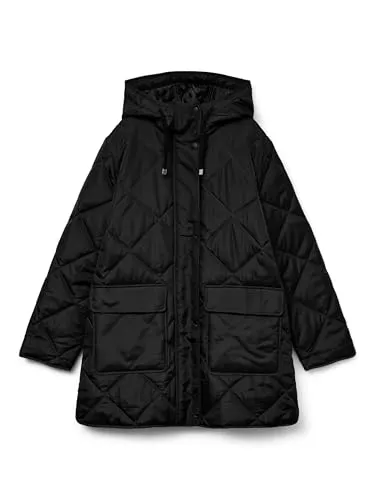 Vero Moda VMMILLIE Damen Mantel mit Kapuze in schwarz von VERO MODA