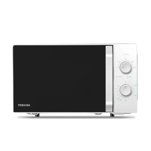Toshiba MW2-MM20P(WH) Mikrowelle - Solo-Mikrowelle mit 20 Litern und 800 W, bietet 5 Leistungsstufen und praktische Auftaufunktion für vielseitige Kochmöglichkeiten.