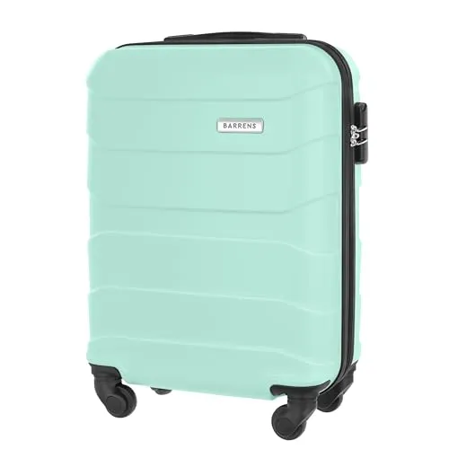 BARRENS Handgepäck Koffer Trolleys 55x40x20 cm Reisekoffer Hartschalenkoffer Cabin Size Suitcase Carry On Luggage Kabinenkoffer mit 4 Rädern Zahlenschloss Teleskopgriff Groß und Leicht (Minze)