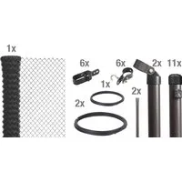 ALBERTS Set Maschendrahtzaun zum Einbetonieren, anthrazit (1500 mm) - Zäune & Tore – Zeitloser Klassiker für zuverlässigen Zaunbau, komplettes Set für einfache Installation, ideal für Gärten und größere Flächen.