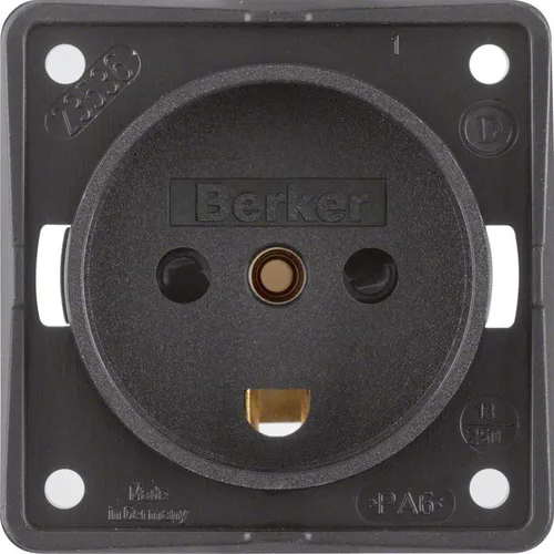 Berker Steckdosen Schwarz von Berker