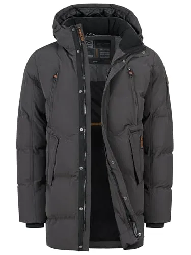 Indicode Herren INBoulton Parka mit Kapuze – Warme Herrenjacke in Raven, Größe L - Hochwertiger Parka mit warmer Wattierung für optimalen Kälteschutz. Praktische Außentaschen und eine Innentasche für Smartphone. Ideal für kalte Tage – modernes Design und geprüfte Qualität.