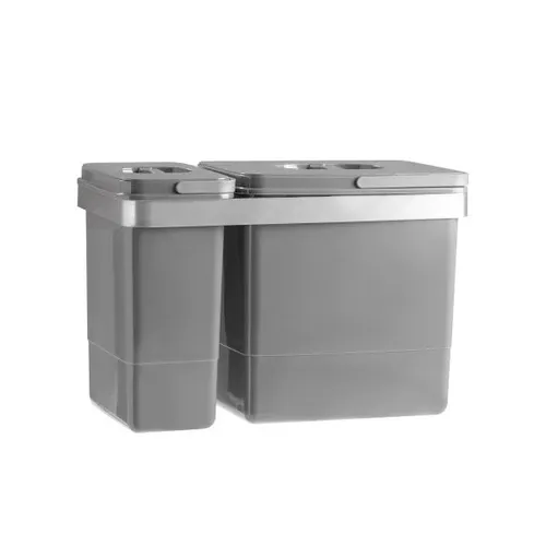 Trendline Einbaumülleimer Belt 2-teilig 7 L, 15 L - Praktischer 2-teiliges Set für die Mülltrennung, ideal für moderne Küchen und platzsparende Lösungen.