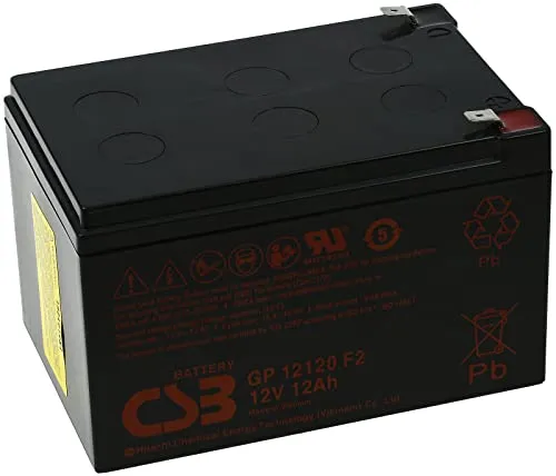 CSB Standby Bleiakku GP12120 F2 12V 12Ah - Akkus für zuverlässige Stromversorgung, ideal für Notstromsysteme mit langer Lebensdauer und hoher Leistung.