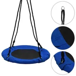 vidaXL Schaukel 60 cm Blau für Kinder - Stabile Schaukel für den eigenen Garten, wetterfest und langlebig. Mit verstellbaren Seilen für verschiedene Höhen geeignet. Spaß für Kinder ab 3 Jahren!