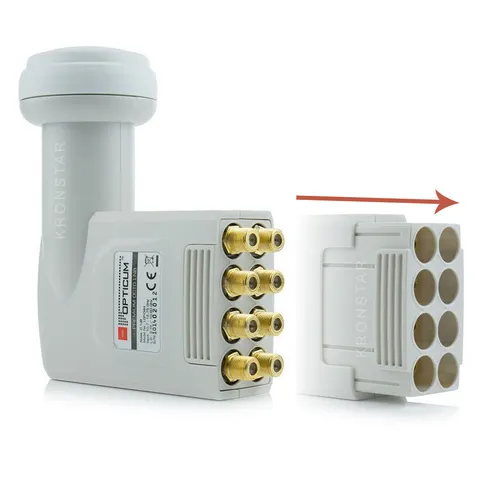 RED OPTICUM LOP 04H - Octo LNB für 8 Teilnehmer, rauscharmes 0.1dB Rauschmaß und effektiver Wetterschutz für gestochen scharfe Bildqualität in HD, 4K und 3D