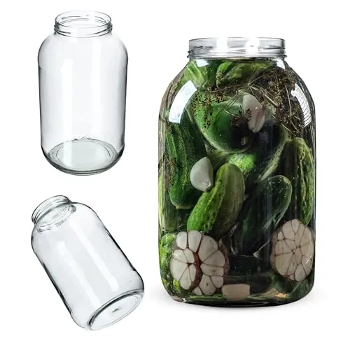 KADAX 4L Einmachgläser für Gurken, Kombucha, Kimchi | Konservengläse weite Öffnung zum Einlegen, Fermentieren, Einmachglas zum Einlegen, Einkochgläser, Gurkenglas