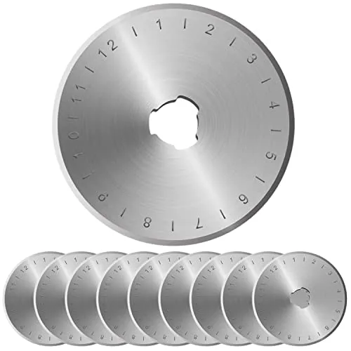 DealKits 10 Stück Ersatzklingen, 45 mm Edelstahl Rollmesser Rundklingen