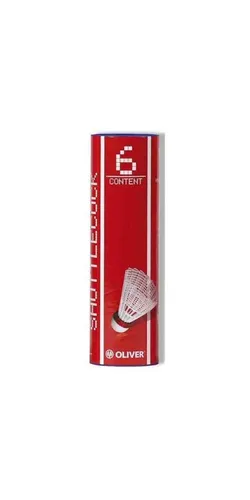 Oliver Badmintonball Pro-Tec 5 Nylon/Korkfuß Dose gelb 6er, Geschwindigkeit: mittel
