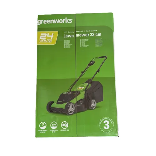 Greenworks Rasenmäher GD24LM33, Akku 24V, 33cm Schnittbreite