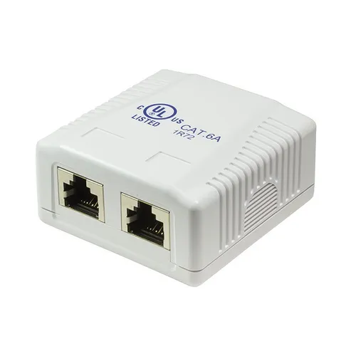 Netzwerkdose CAT.6a LAN Dose DSL Aufputzdose Aufputz 2x RJ45 STP Aufputzbox