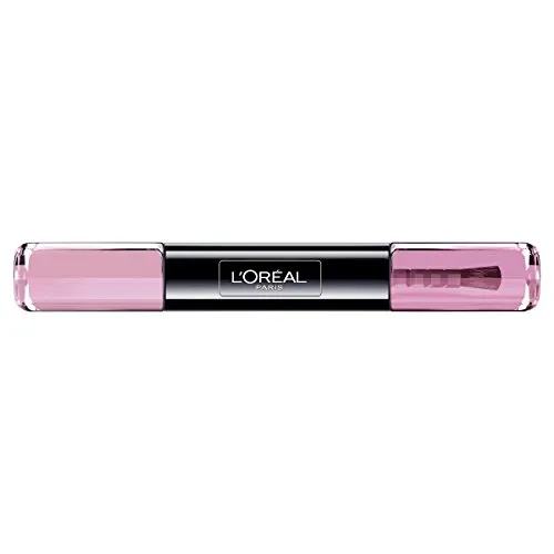 L'Oréal Paris Infaillible Nagellack Rosa / 2 in 1 Top Coat und Unterlack in sanftem Bonbon Pink / 005 Irresistable Bonbon / 1 x 10 ml