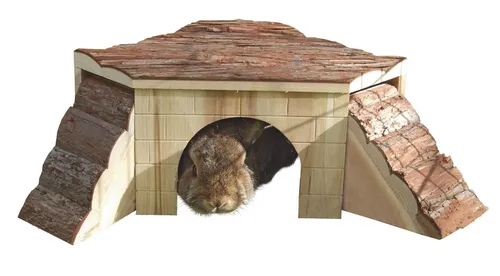 Haus Natur Nagetier - Massivholz Rampe für kleine Nagetiere, ideal zum Spielen und Schlafen, 37 x 37 x 16 cm
