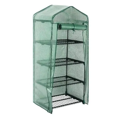 Escala Gewächshaus Treibhaus Glashaus Frühbeet (68 x 49 x 162 cm) Grün
