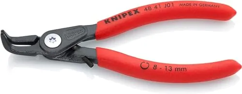 Knipex 48 41 J01 Seegeringzange - Seegeringzange für Innenringe 8-13mm, mit eingesetzten Spitzen für hohe Standzeit und präzises Arbeiten. Ideal für Serienfertigung dank Überdehnungsschutz und schlankem Zangenkopf.