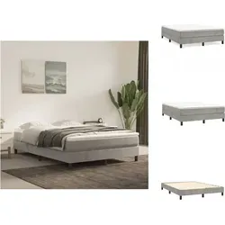 vidaXL Boxspringbett Hellgrau 140x200 cm Samt von vidaXL