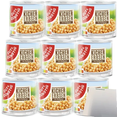 Gut&Günstig Kichererbsen im Aufguss 3er Pack 9x200g Dose usy Block