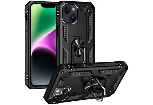 CoolGadget Handyhülle Armor Shield Case für Apple iPhone 14 Plus 6,7 Zoll, Outdoor Cover mit Magnet Ringhalterung Handy Hülle für iPhone 14 Plus