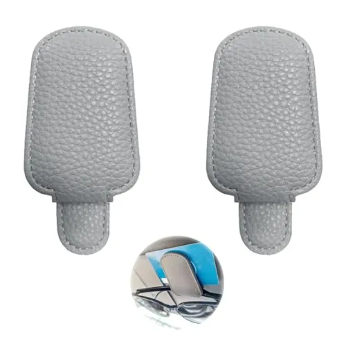 DALAETUS 2 Stück Sonnenbrillenhalter Auto Set, Brillenhalter für Auto für Auto Universal, Brillenhalter Auto für Verschiedene Größe Brillen (Gray