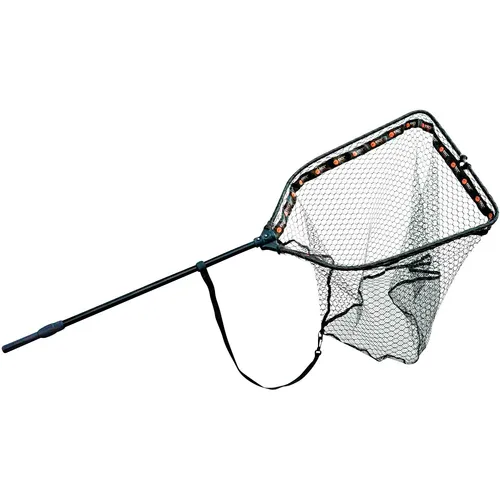 Zeck Predator Folding Rubber Tele Net Medium 64x48x60cm - Unterfangkescher für Raubfische, teleskopierbar bis 2,18 m, ideal für Süßwasserangeln und einfach zu transportieren.